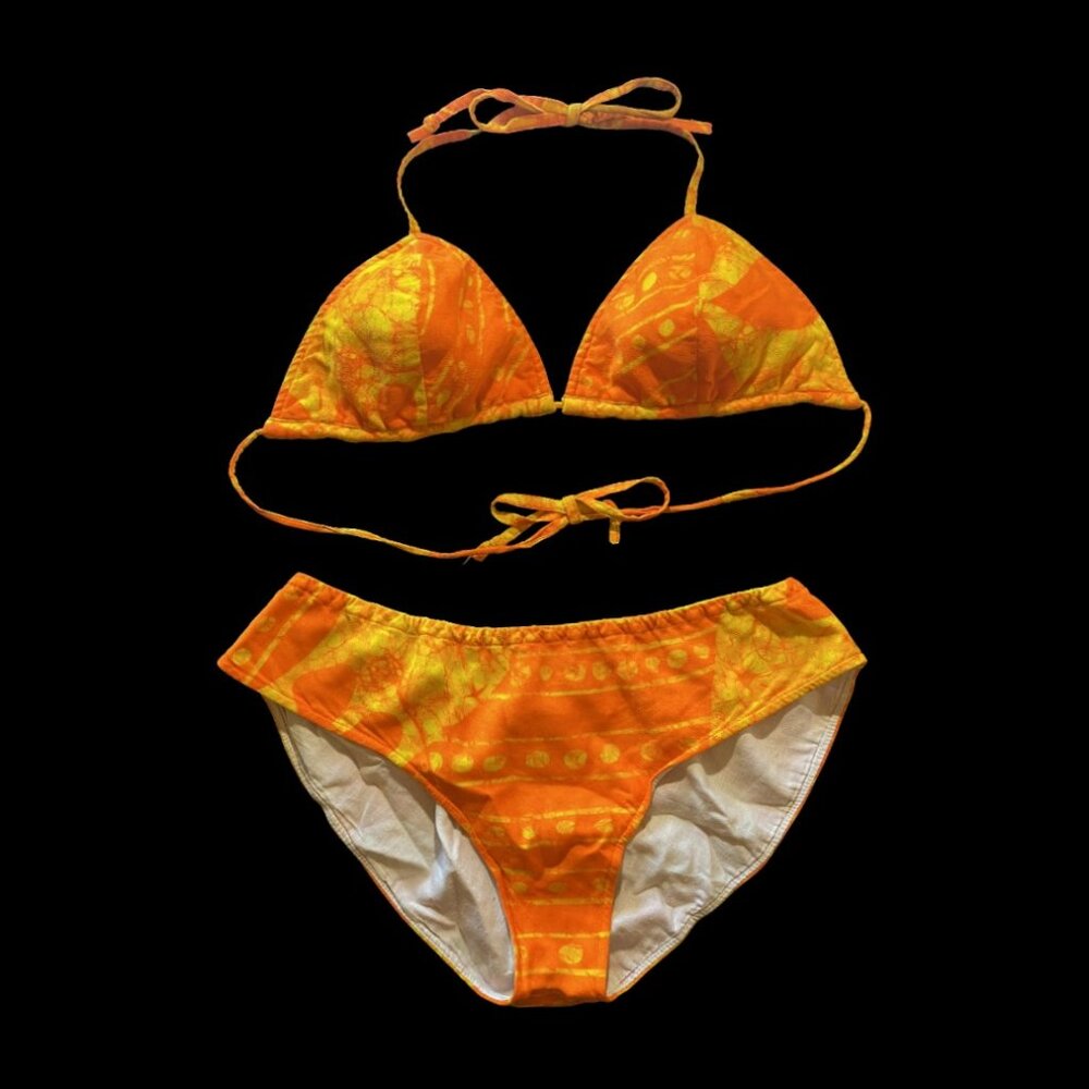 Rare VTG Fancy That Sz 14 Bikini Hawaiian Triangle Top Full Booty '60s Vibes